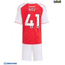 Camisa de Futebol Arsenal Declan Rice #41 Equipamento Principal Infantil 2025-26 Manga Curta (+ Calças curtas)